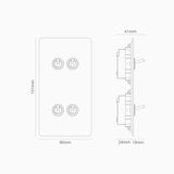 Dubbele 4x Verticale Tuimelschakelaar - Antiek Messing