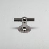 Polished Nickel Harper T-Bar Sprung Door Handle on White Background