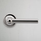 Polished Nickel Harper Fixed Door Handle on White Background